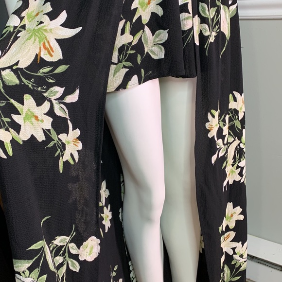 Socialite Black Floral Dress Jumpsuit Romper Maxi Medium - Picture 11 of 11